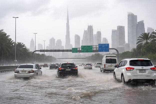 Routes de Dubaï après la pluie