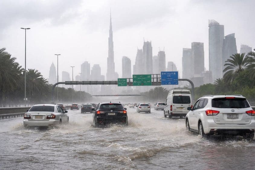 Routes de Dubaï après la pluie