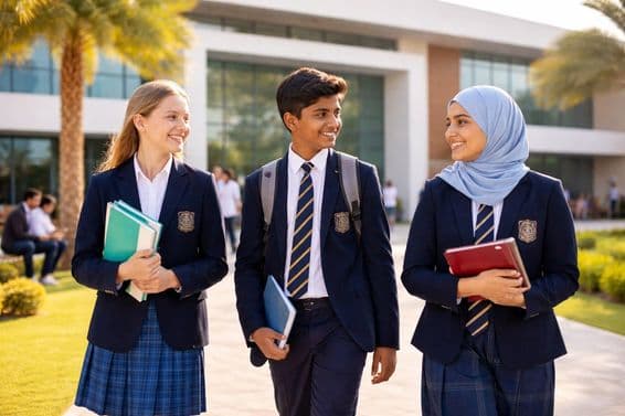 Élèves d'une école internationale ensemble