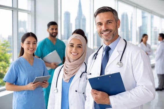 Équipe de soins de santé moderne à Dubaï