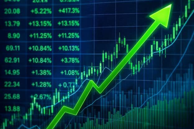 Graphique de tendance boursière en hausse