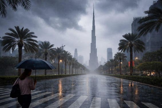 Matinée pluvieuse sur Dubaï