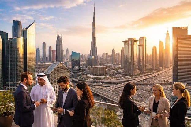 Vue de la vie commerciale à Dubaï