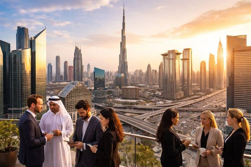 Vue de la vie commerciale à Dubaï