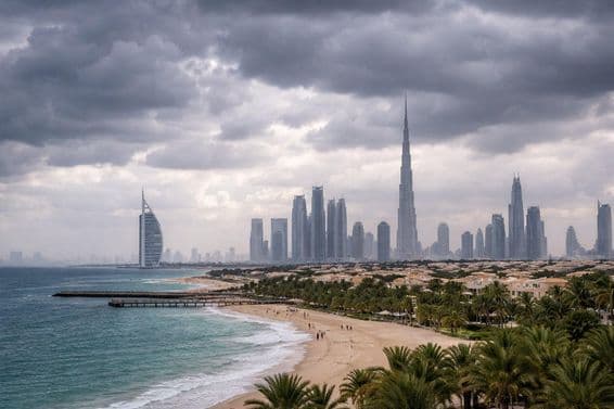 Panorama frais de la côte de Dubaï