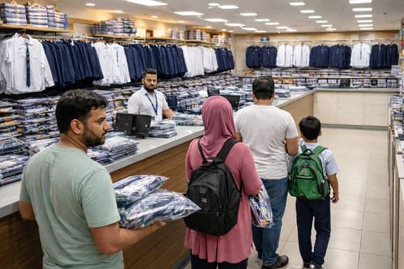 Achats d'uniformes de rentrée scolaire à Dubaï