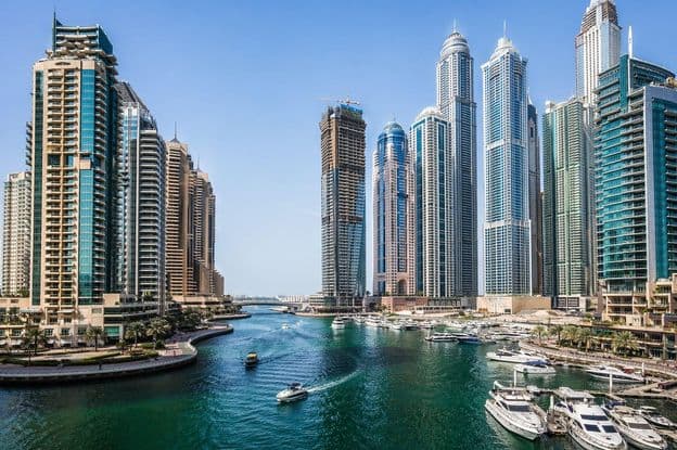 Vue panoramique de la Marina de Dubaï