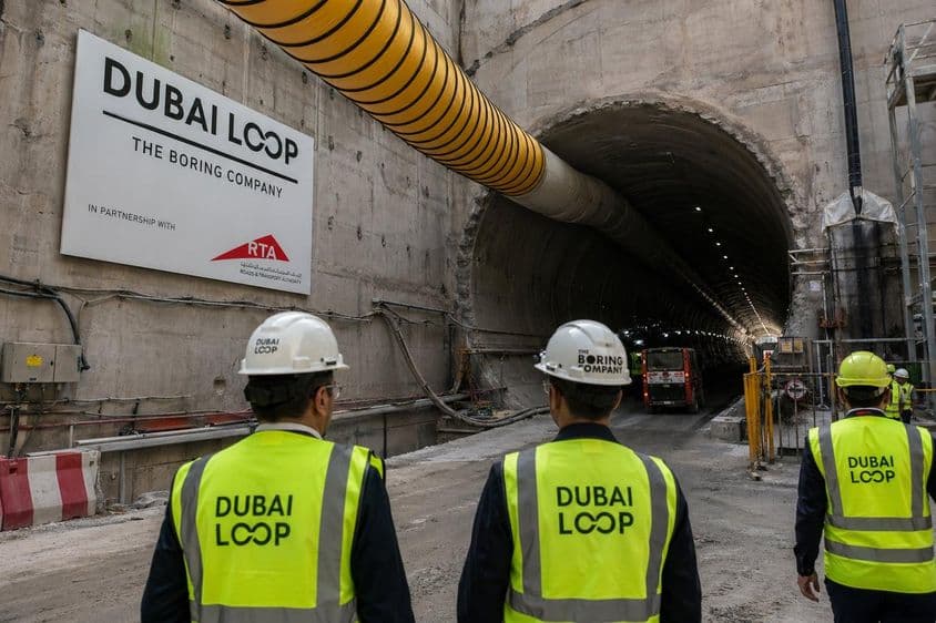 Construction du tunnel Dubaï Loop