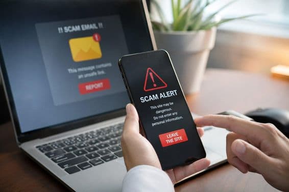 Avertissement de fraude en ligne