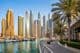 Ambiance au lever du soleil à Dubaï Marina