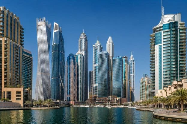 Paysage urbain chaud de Dubaï