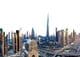 La silhouette de Dubaï avec Burj Khalifa