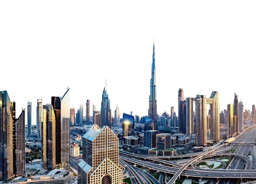La silhouette de Dubaï avec Burj Khalifa
