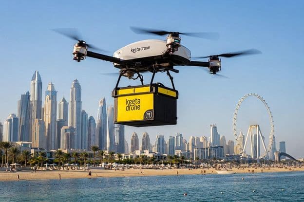 Livraison par drone à la plage de Dubaï