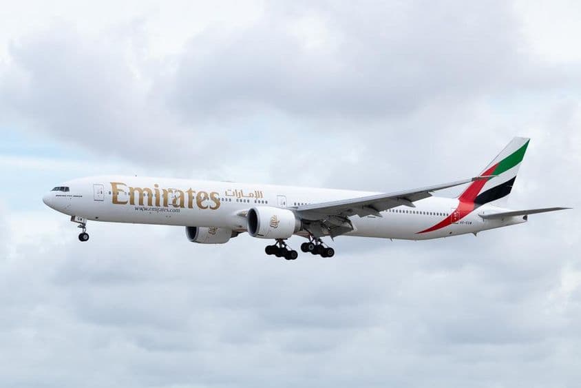 Un avion Boeing 777-31HER d'Emirates